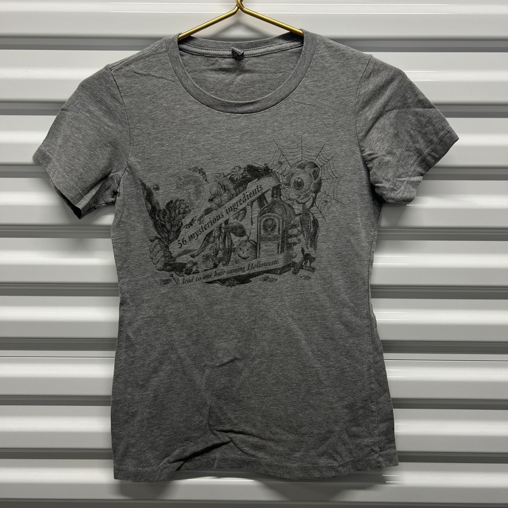 Next Level Womens T-Shirt S Gray Cotton Blend Jagermeister Halloween Graphic Tee — photo 2